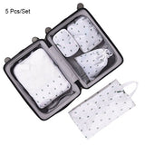 Bakingchef 5 Pcs/Set Travel Storage Bag Women Clothes Underwear Tidy Pouch Portable Container