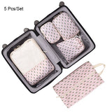Bakingchef 5 Pcs/Set Travel Storage Bag Women Clothes Underwear Tidy Pouch Portable Container