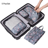 Bakingchef 5 Pcs/Set Travel Storage Bag Women Clothes Underwear Tidy Pouch Portable Container