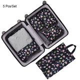 Bakingchef 5 Pcs/Set Travel Storage Bag Women Clothes Underwear Tidy Pouch Portable Container