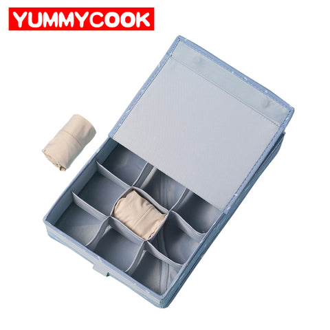 Flodable Storage Boxes Organizer For Socks Shorts Underwear Drawer Dividers Case Bins Wardrobe