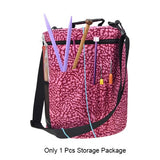 Nylon Yarn Storage Bag Women Big Capacity Cylinder Crochet Hook Knitting Pouch Home Organizer