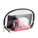 3Pcs Pvc Transparent Toiletry Kit Organizer Sequins Cosmetic Bags Travel Beauty Makeup Clear Zipper