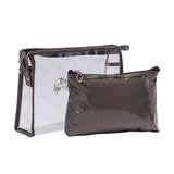 2Pcs/Set Pvc Cosmetic Bag Women Zipper Transparent Beauty Makeup Organizer Waterproof Clear Wash