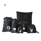 6Pcs Travel Drawstring Clothing Bags Family Shoes Underwear Pouch Makeup Toiletry Sport Organizer