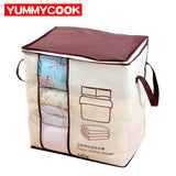 Non-Woven Portable Clothes Storage Bag Pillow Quilt Blanket Bedding Wardrobe Family Save Space