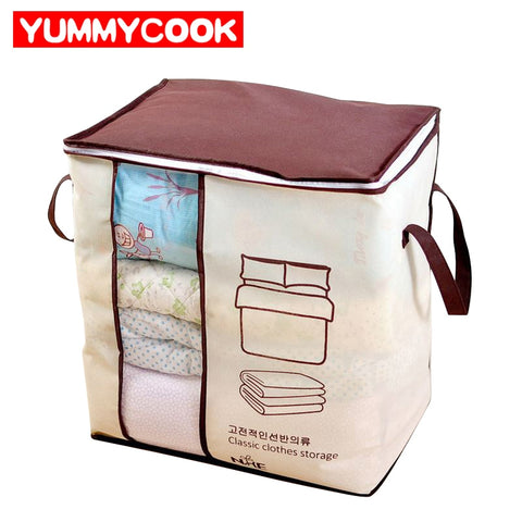 Non-Woven Portable Clothes Storage Bag Pillow Quilt Blanket Bedding Wardrobe Family Save Space