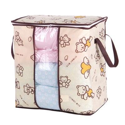 Non-Woven Portable Clothes Storage Bag Pillow Quilt Blanket Bedding Wardrobe Family Save Space