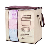 Non-Woven Portable Clothes Storage Bag Pillow Quilt Blanket Bedding Wardrobe Family Save Space