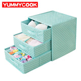 3Layers Underwear Separator Drawer Organizer Bra Lingerie Clothing Storage Box Socks Tie Bins