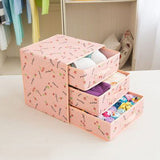 3Layers Underwear Separator Drawer Organizer Bra Lingerie Clothing Storage Box Socks Tie Bins