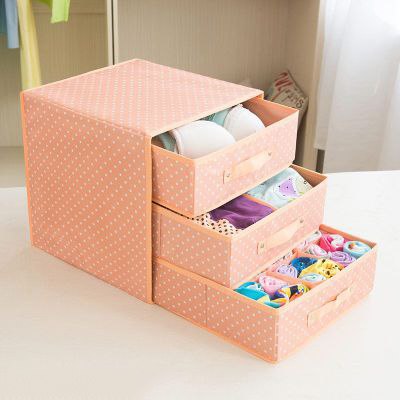 3Layers Underwear Separator Drawer Organizer Bra Lingerie Clothing Storage Box Socks Tie Bins