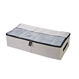 Portable Shoes Storage Boxes Linen 4 Grids Underwear Dustproof Cover Under Bed Wardrobe Container