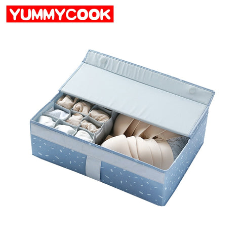 Foldable Underwear Storage Box Organizer For Socks Bra Tie Clothes Bins Drawer Dividers Case