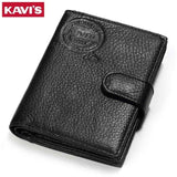 Kavis Genuine Leather Wallet Men Passport Holder Coin Purse Magic Walet Portfolio Man Portomonee