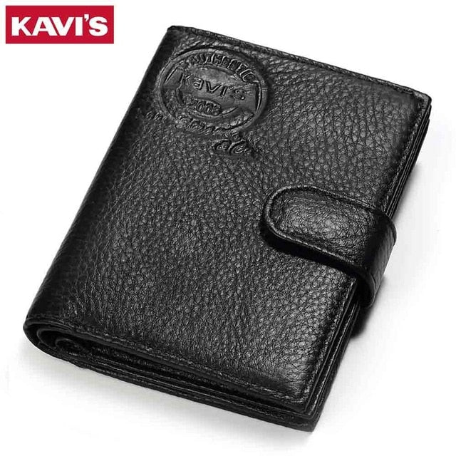 Kavis Genuine Leather Wallet Men Passport Holder Coin Purse Magic Walet Portfolio Man Portomonee