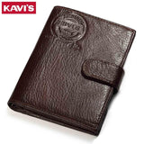 Kavis Genuine Leather Wallet Men Passport Holder Coin Purse Magic Walet Portfolio Man Portomonee
