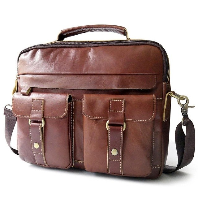 Kavis 100% Genuine Cowhide Leather Handbags Vintage Shoulder Bag Men Messenger Bag Travel Crossbody