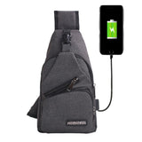 Eulan Sling Bag With Usb Charging Port, Crossbody Canvas Chest Bag For Men Women - Anti-Theft