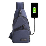 Eulan Sling Bag With Usb Charging Port, Crossbody Canvas Chest Bag For Men Women - Anti-Theft