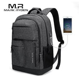 Mark Ryden Men Backpack Waterproof Multifunction Usb Recharging  15.6Inch Laptop Man Bag