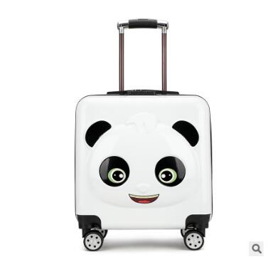 Panda Kid Travel Luggage Suitcase Trolley Bags On Wheels Kid Wheeled Carry On Baggage Spinner