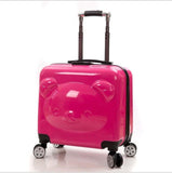 Children'S Suitcase 18/20Inch Pc Girl Cartoon Pull Rod Box Trolley Case 3D Child Travel Luggage