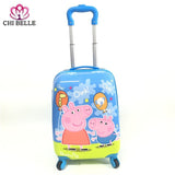 Manufacturers Selling 18 Inch Pvc Cute Cartoon Children Pull Rod Box Universal Wheel Luggage