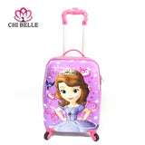 "18-Inch Children Luggage Suitcase, Boys And Girls Princess Abs Cartoon Tie Rod Suitcase Box