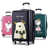 Women Lovely Travel Suitcase 20Inch Boarding Box 26 Inch Rolling Luggage Girls Spinner Travel Bag