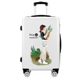 Women Lovely Travel Suitcase 20Inch Boarding Box 26 Inch Rolling Luggage Girls Spinner Travel Bag