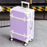 Travel Suitcase Set Rolling Luggage Trolley Case Travel Bag Retro Suitcase Spinner Wheels Women