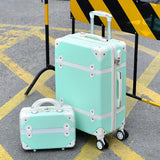 Travel Suitcase Set Rolling Luggage Trolley Case Travel Bag Retro Suitcase Spinner Wheels Women