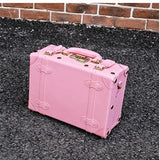 Wholesale!High Quality Girl Pu Leather Trolley Luggage Bag Set,Lovely Full Pink Vintage Suitcase