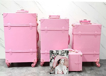 Shop Women Print Trolley Luggage Girls Pink L – Luggage Factory