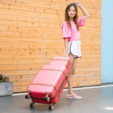 Travel Suitcase Set Rolling Luggage Trolley Case Travel Bag 24 Inch Retro Suitcase Wheels Women