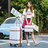 Travel Suitcase Set Rolling Luggage Trolley Case Travel Bag 24 Inch Retro Suitcase Wheels Women