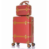 Travel Suitcase Set Rolling Luggage Trolley Case Travel Bag 24 Inch Retro Suitcase Wheels Women