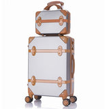 Travel Suitcase Set Rolling Luggage Trolley Case Travel Bag 24 Inch Retro Suitcase Wheels Women