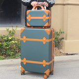 Travel Suitcase Set Rolling Luggage Trolley Case Travel Bag 24 Inch Retro Suitcase Wheels Women