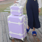 Travel Suitcase Set Rolling Luggage Trolley Case Travel Bag 24 Inch Retro Suitcase Wheels Women