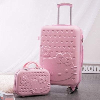 New Cartoon Two-Piece Trolley Case,Universal Wheel Luggage,24"Rolling Password Lock