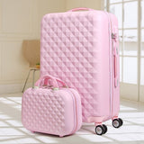 Women'S Luggage,2 Piece Set Of Trolley Case,Small Fresh Password Trunk,Cute Valise,Candy Color