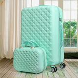 Women'S Luggage,2 Piece Set Of Trolley Case,Small Fresh Password Trunk,Cute Valise,Candy Color