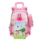Trolley Children School Bags Set Mochilas Kids Backpacks With Wheel Trolley Luggage For Girls
