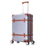 New Fashion!24Inch Vintage Abs Pc Wave Strap Hardside Case Trolley Luggage For Men And Women,Lovely