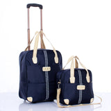 Women'S Rolling Luggage Set, D-Proof Water Oxford Suitcase, Wheeled Trolley, Portable Carry-On Bag