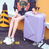 14 26Inches Light Abs Hardside Travel Luggage Set For Male And Female,Pink/Purple/Red