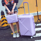 14 26Inches Light Abs Hardside Travel Luggage Set For Male And Female,Pink/Purple/Red