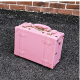Fashion!Lovely Girl Pu Leather Travel Luggage Set,Full Pink Vintage Trolley Luggage For